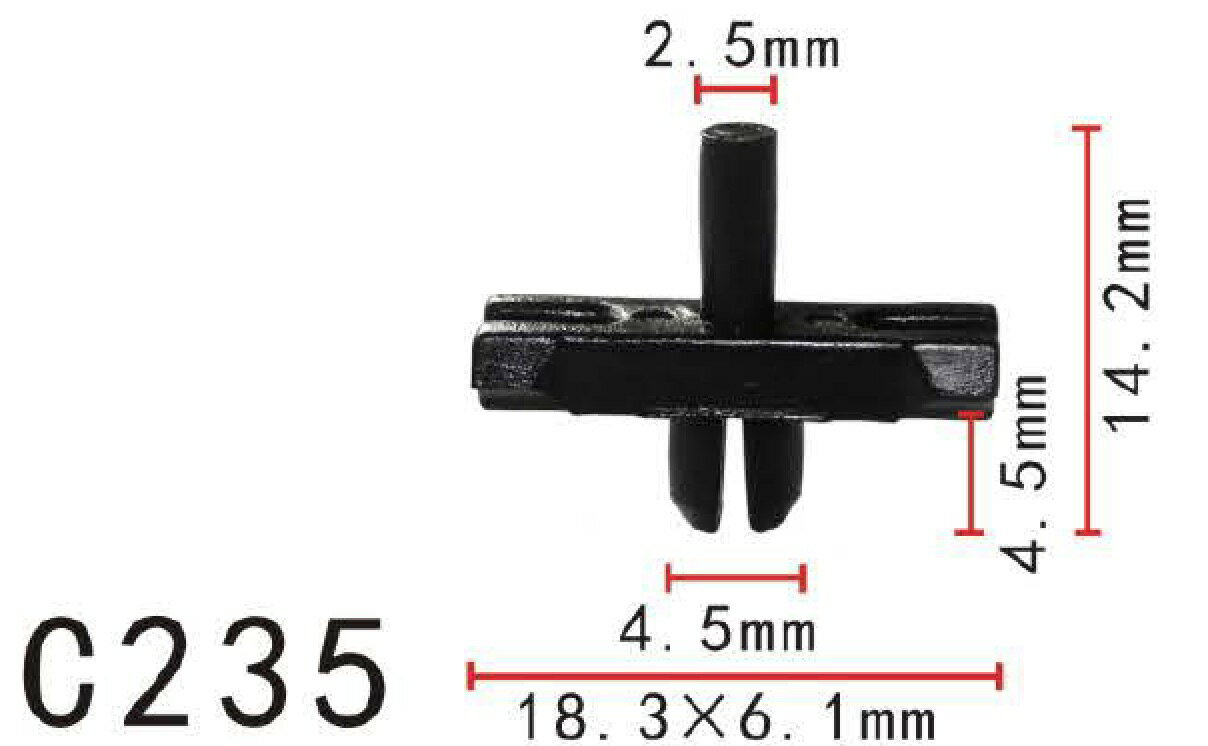 プッシュ　リベット　VW系　フェンダー用　PF-C235　10個