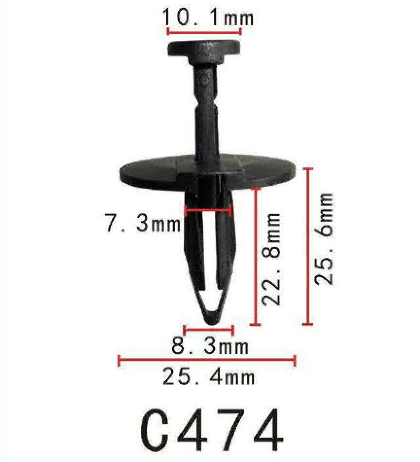 プッシュ　リベット　FORD系　パネル用　PF-C474　10個