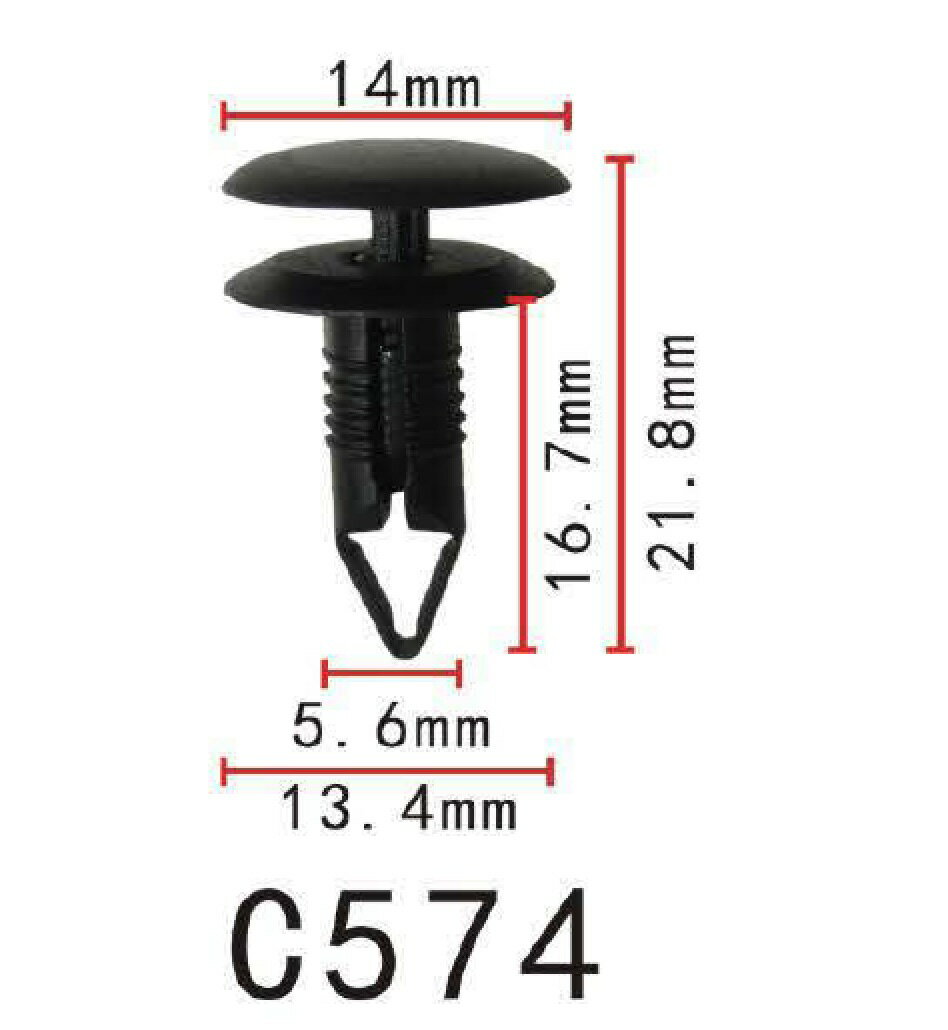 プッシュ　リベット　FORD系　マツダ系　パネル用　PF-C574　10個
