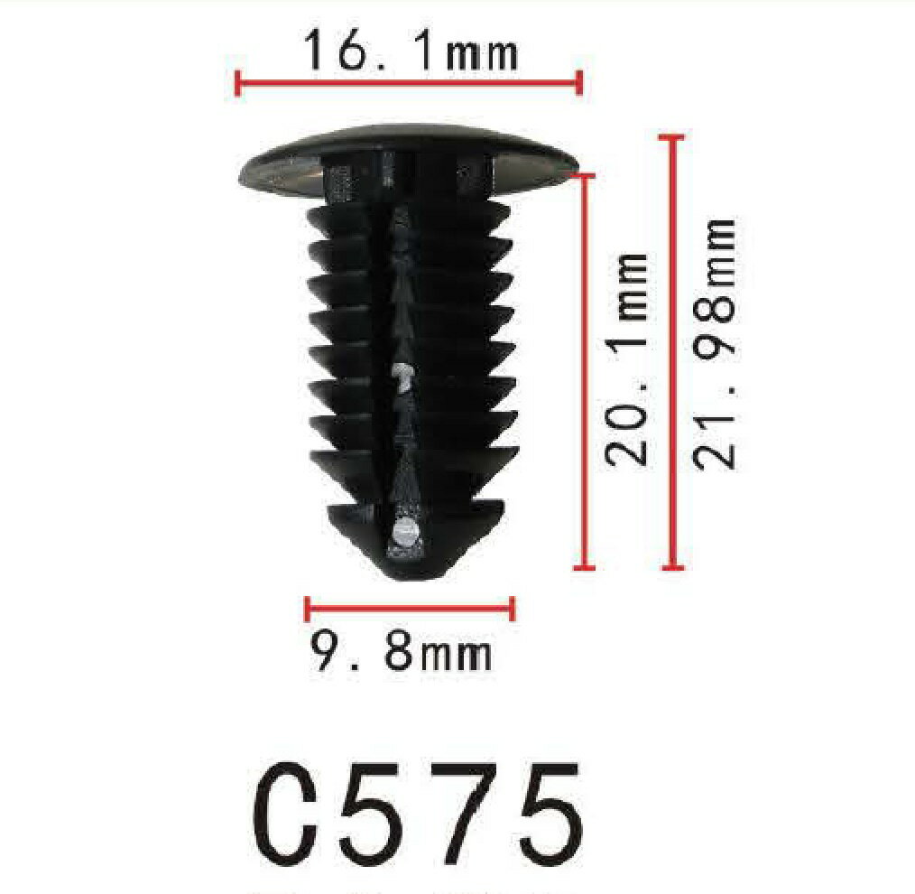 プッシュ　リベット　FORD系　CHRYSLER系　パネル用　PF-C575　10個