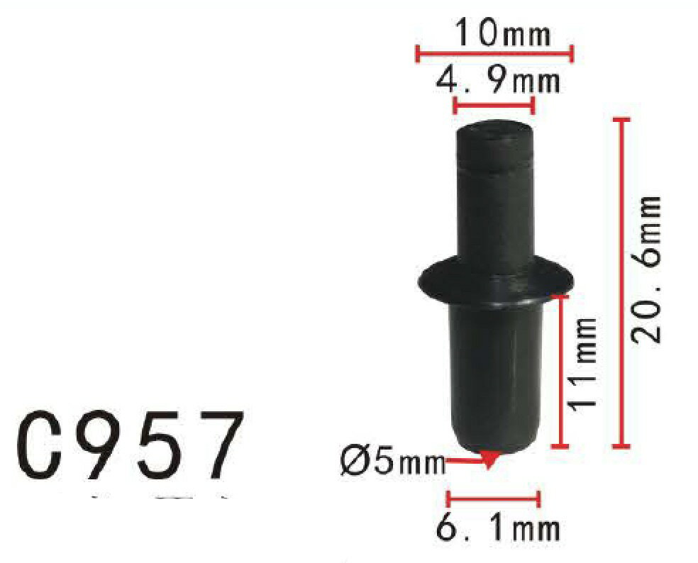 プッシュ　リベット　メルセデス・ベンツ系　パネル用　PF-C957　10個