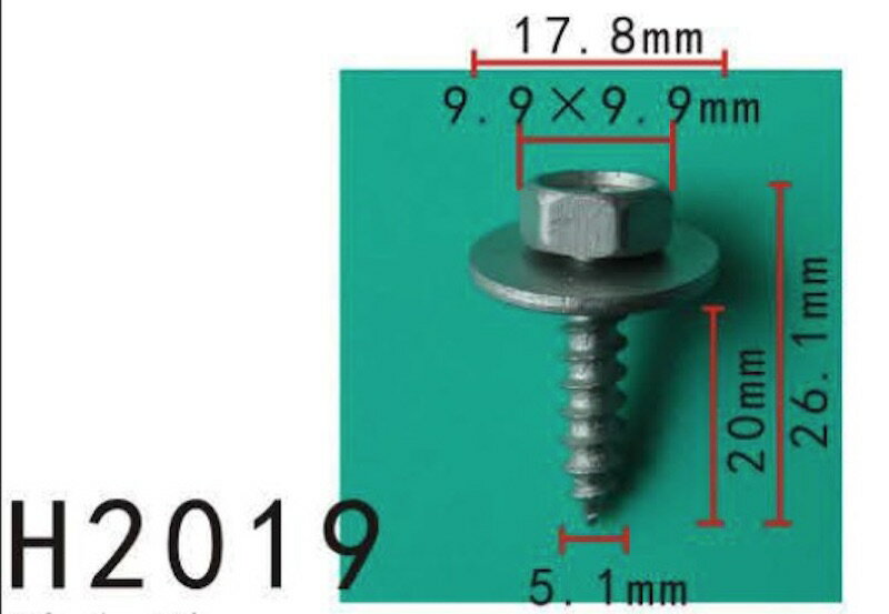 メタル タッピングスクリュー トヨタ系 本田系 日産系 ネジ径5.1mm 長さ20mm PF-H2019