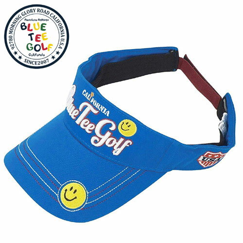 ブルーティーゴルフ サンバイザー スマイル コットンバイザー（VS-001 ブルー）57～59cm メンズキャップ レディースキャップ 帽子 キャップ バイザー 【BLUE TEE GOLF正規品】