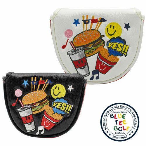 ブルーティーゴルフ ヘッドカバー 限定モデル スマイルバーガー パターカバー マレットタイプ（HC-014 PM）マレットタイプパターカバー【BLUE TEE GOLF正規品】ブラック