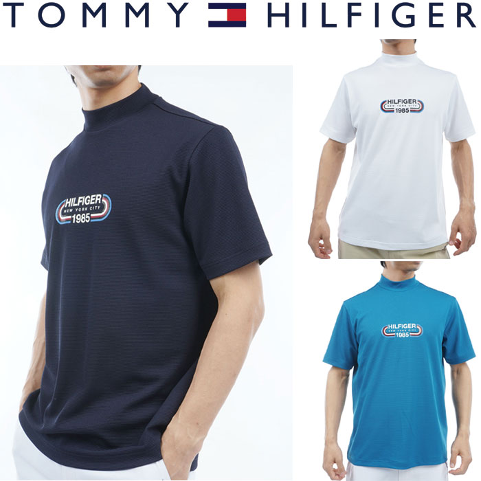 [Clearance Sale] Tommy Hilfiger Golf Men's Short-Sleeve Shirt (THMA416) Men's Track Graphic Short-Sleeve Mock Neck Shirt Men's Golf Wear Short-Sleeve Top [TOMMY HILFIGER]