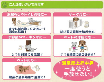 ペット用消臭スプレー 弱酸性 次亜塩素酸 除菌消臭水 安心安全 強力除菌 強力消臭 (ハイパーCペット350ml×5本セット) 犬 猫 うさぎ ハムスター フェレット 臭いの素から分解消臭 空間除菌 空間消臭