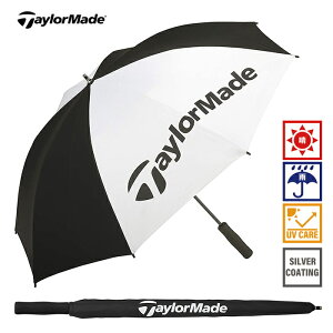 テーラーメイドゴルフ UVアンブレラ パラソル 日傘 晴雨兼用 雨傘 TaylorMade メンズ ブラック/ホワイト TB686-V95842