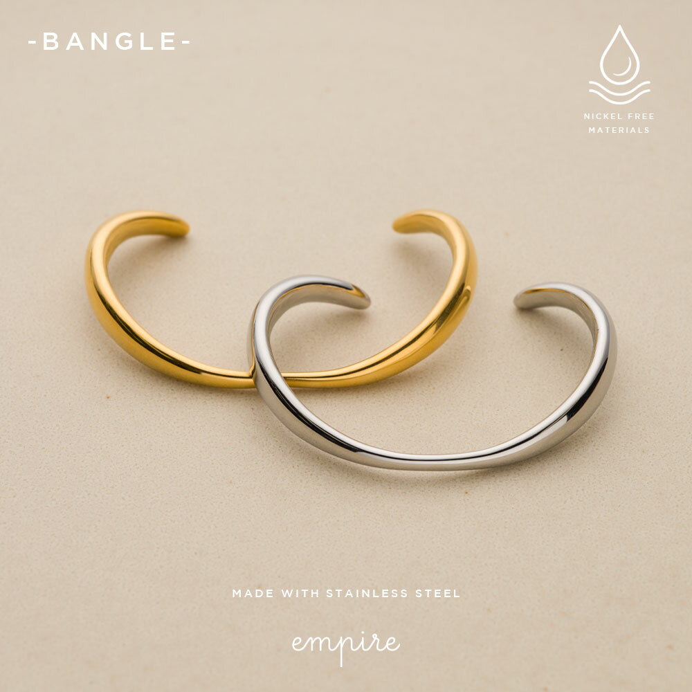 バングル サージカルステンレス 金属アレルギー対応 18K コーティング 調節可能 ぷっくり 高級感 高見え 錆びない おしゃれ 個性 シンプル ウェーブ レデ...