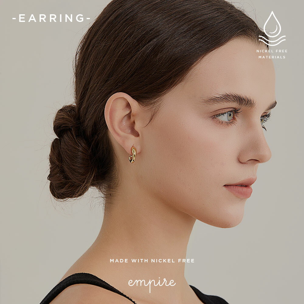痛くない イヤリング 大人 高見え 金属アレルギー ニッケルフリー 可愛い レディース ゴールド empire E036