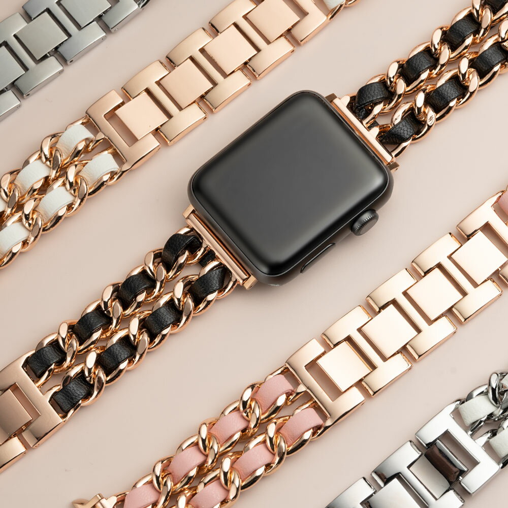 アップルウォッチ バンド se おしゃれ ブランド applewatch アップルウォッチバンド レディース 9 8 7 6 3 SE Apple Watch チェーン レザー 女性 ベルト 38mm 40mm 41mm おしゃれ かわいい ブランド