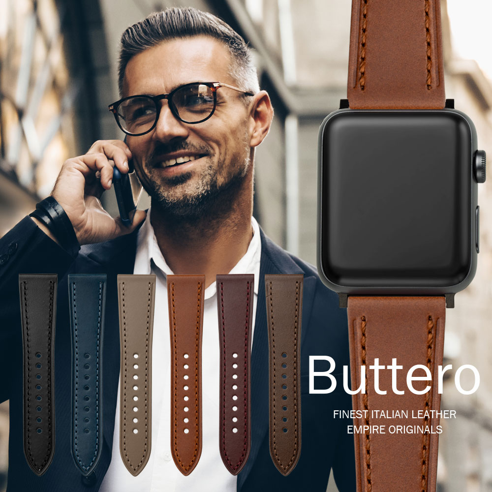 アップルウォッチ バンド ベルト レザー メンズ レディース BUTTERO ブッテーロ イタリアンレザー 革 apple watch 6 …