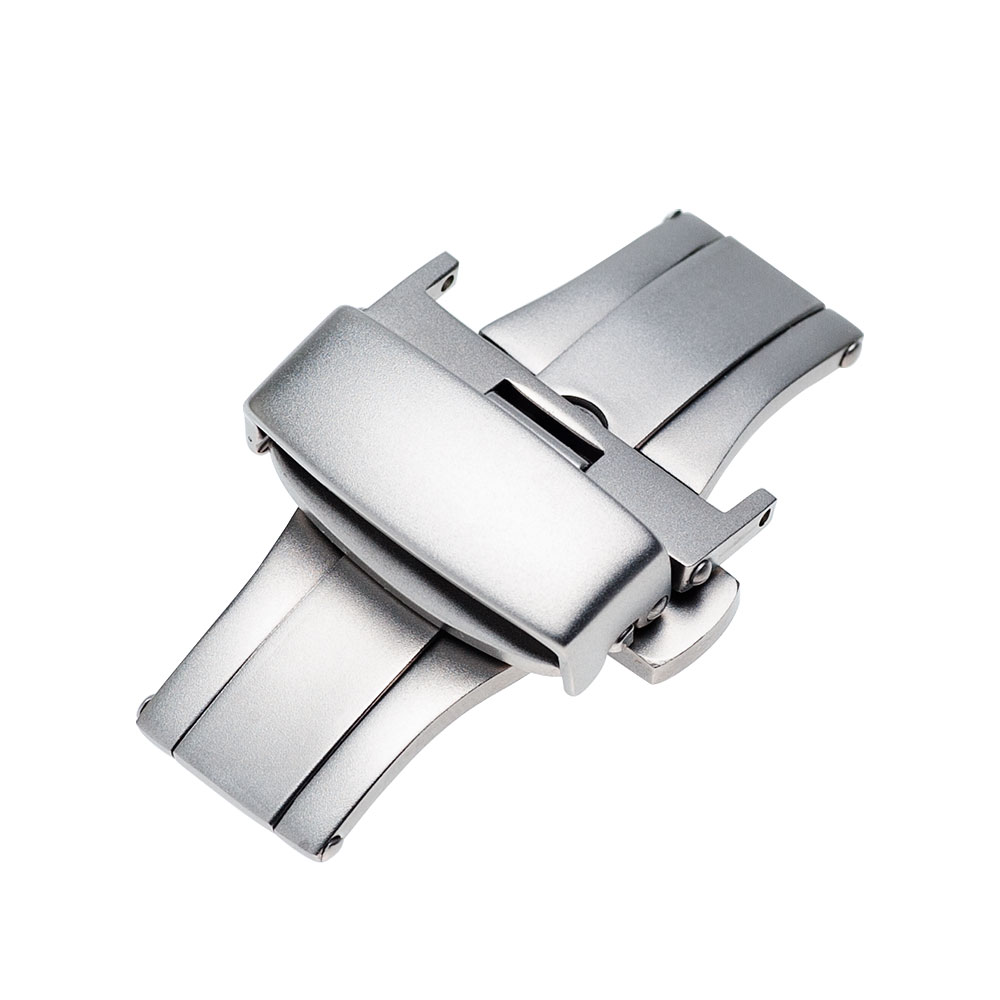 【在庫処分】EMPIRE 316L プッシュボタン 跳ね上げ Dバックル 16mm 18mm 20mm シルバー