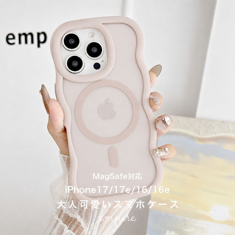 【7/13 9時59分まで最大30%OFF】iPhone17 16 17e 16e MagSafe対応 ケース ウェーブ ぷっくり なみなみ 半透明 クリア おしゃれ かわいい 韓国 レディース 人気 大人 カバー シンプル スマホケース ブランド