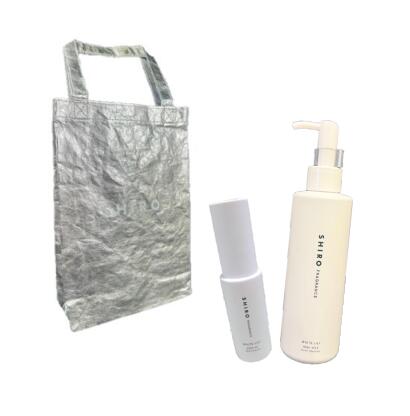 【ギフトバッグ】 SHIRO 　ホワイトリリー ヘアオイル　+　ホワイトリリー　ボディミルク　 　ギフト　..