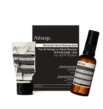 イソップ　AESOP　シェービング　デュエット（モロッカン ネロリ シェービング セラム・モロッカン ネロリ ポストシェーブ ローション 各60ml）【巾着付き】