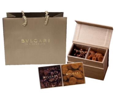 ブルガリ チョコレート　イ・ドルチ・ギフトボックス2種入り　（アーモンド・オレンジピール）　BVLGARI IL CIOCCOLATO バレンタインデー　ホワイトデー【夏季冷蔵便】【ショッパー付】母の日　父の日　クリスマス　プレゼント　ギフト　お中元