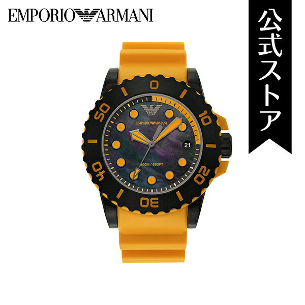 2022 春 腕時計 メンズ エンポリオ アルマーニ アナログ 時計 オレンジ ラバー ACQUA AR11439 EMPORIO ARMANI 公式 ブランド ビジネス 防水 誕生日 クリスマス プレゼント 記念日 ギフト