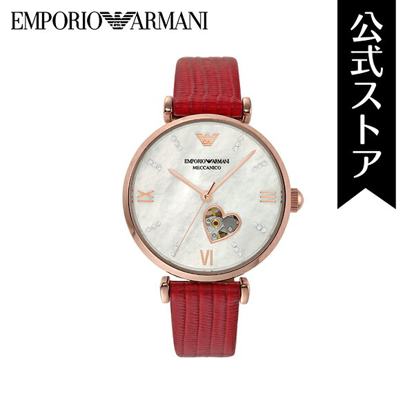 楽天EMPORIO ARMANI ウォッチ公式【50％ OFF】 】2022 春 腕時計 レディース エンポリオ アルマーニ 自動巻き アナログ 時計 レッド レザー GIANNI T-BAR AR60048 EMPORIO ARMANI 公式 ビジネス 生活 防水 誕生日 プレゼント 記念日 ギフト ブランド