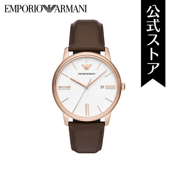 エンポリオ アルマーニ 腕時計 アナログ メンズ ブラウン プロプラネットレザー MINIMALIST AR11572 2023 秋 EMPORIO ARMANI 公式