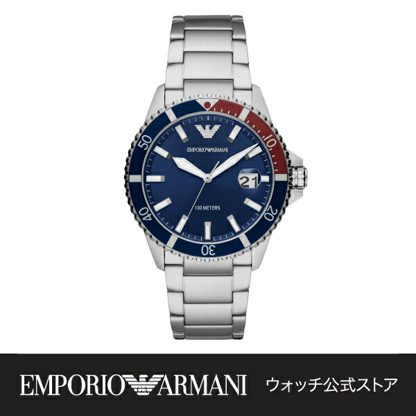 2021 春の新作 エンポリオ アルマーニ 腕時計 アナログ メンズ EMPORIO ARMANI 時計 シルバー AR11339 DIVER ダイバー 公式 2年 保証