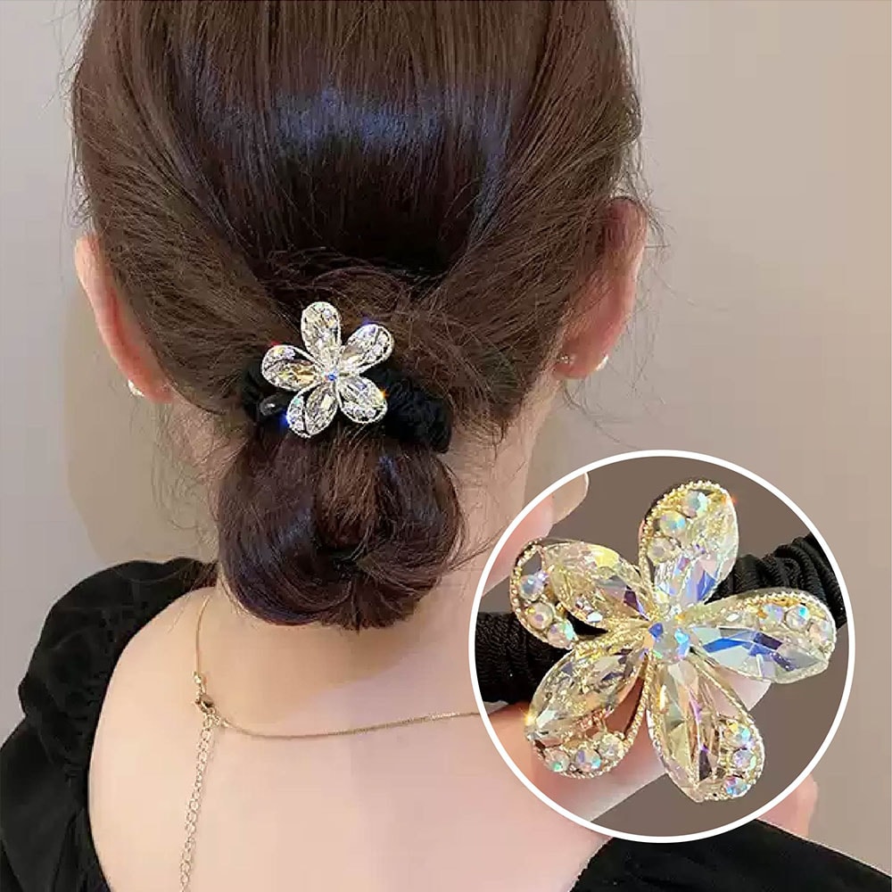 【送料無料】ヘアーゴム 髪飾り ヘアアクセサリー まとめ髪 かわいい ポニーテール キラキラ 立体 花ヘアゴム かわいい シンプル レディース おしゃれ 女性 ...