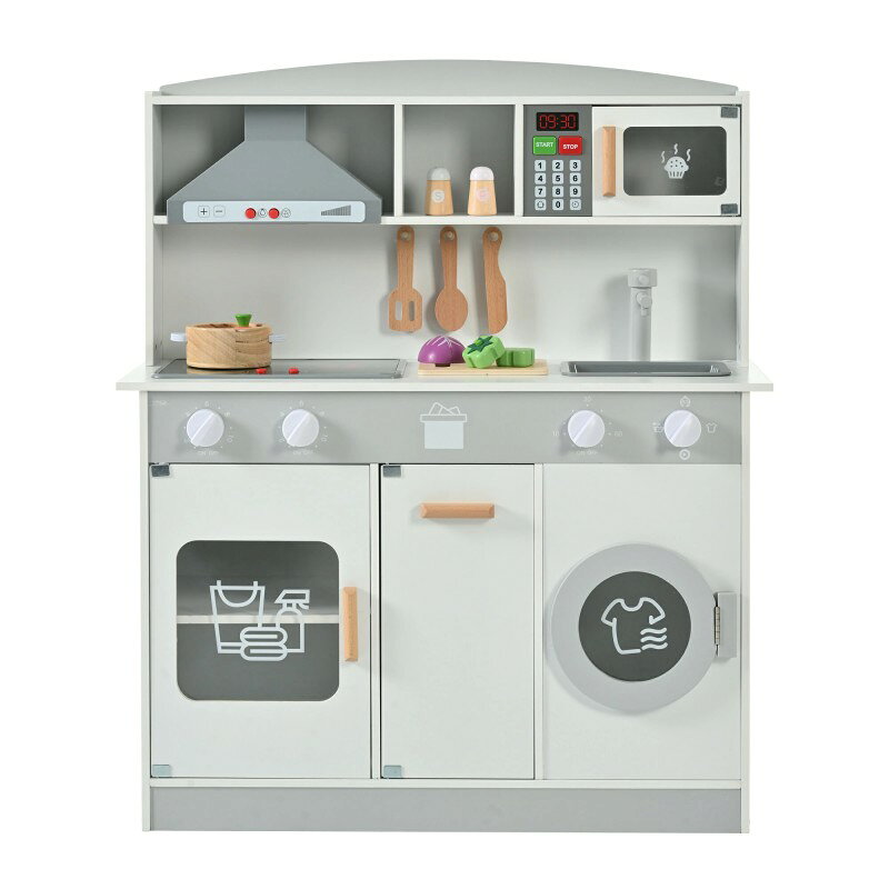 ◎01 食材などの付属品つき◎02 二つのコンロ&amp;つまみ◎03 リアルなレンジフード◎04 電子レンジ◎05 飾り棚&amp;調理器具◎06 蛇口&amp;シンク◎07 洗濯機◎08 超~広い収納スペース◎09 取っ手◎10 安全面...