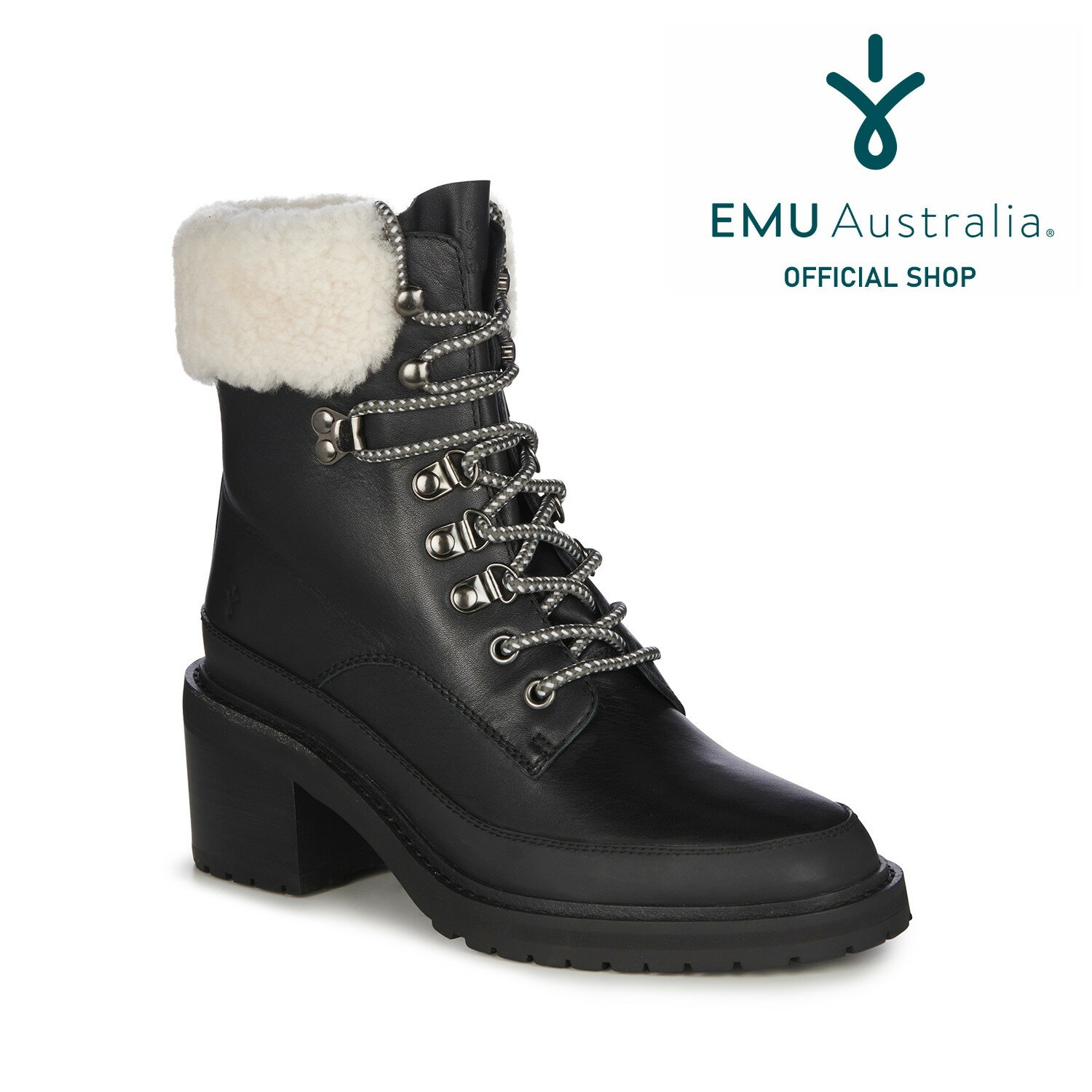 【公式】EMU Australia エミュ Okab Hi 防水 メリノウール 靴 ブーツ レースアップ 天然 ウール 革 レザー 雨 雨の日 雪 アウトドア 防寒 保温 ショート ミドル レディース メンズ 秋冬 秋 冬 公式 正規 通販 ボア ファー 送料無料