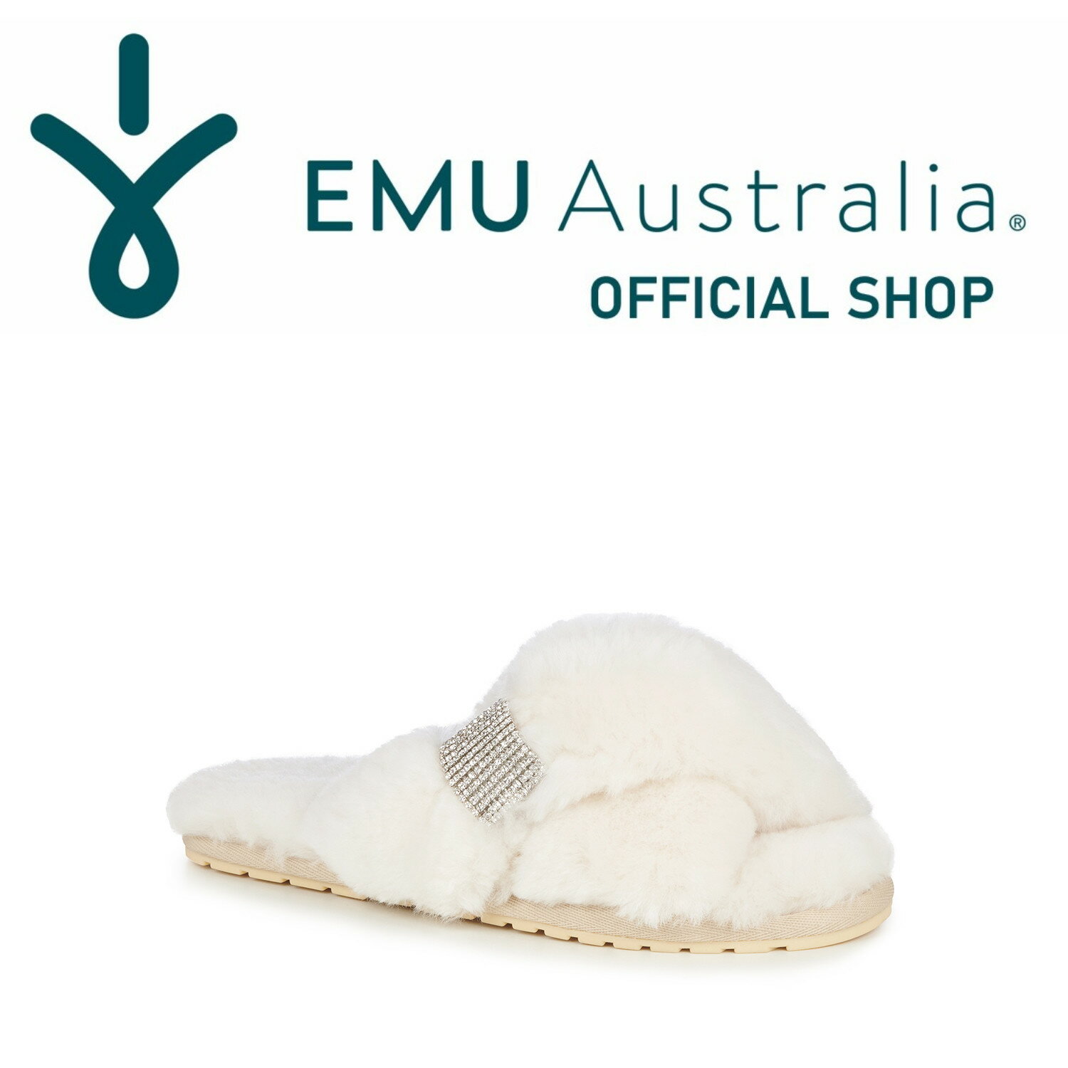 EMU Australia エミュ Mayberry Crystal シープスキン ムートン サンダル スリッパ ファーサンダル ルームシューズ ムートンサンダル 天然 フラットレディース メンズ 公式 正規 通販 ボア ファー 送料無料