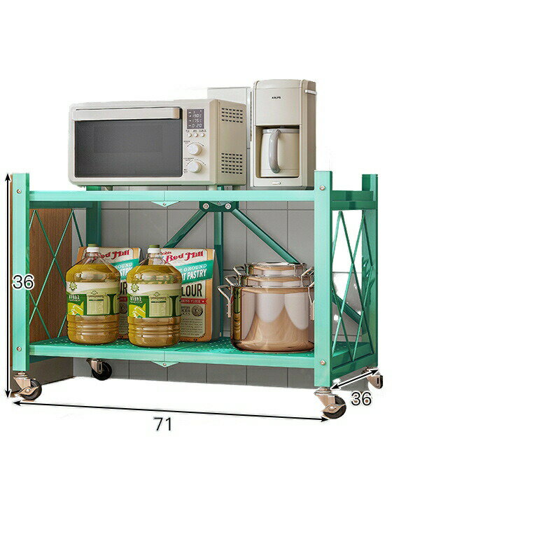 可動式折りたたみ収納ラック、設置不要の車輪付き棚、多層収納ラック、寝室用床置き型スナック収納ラック