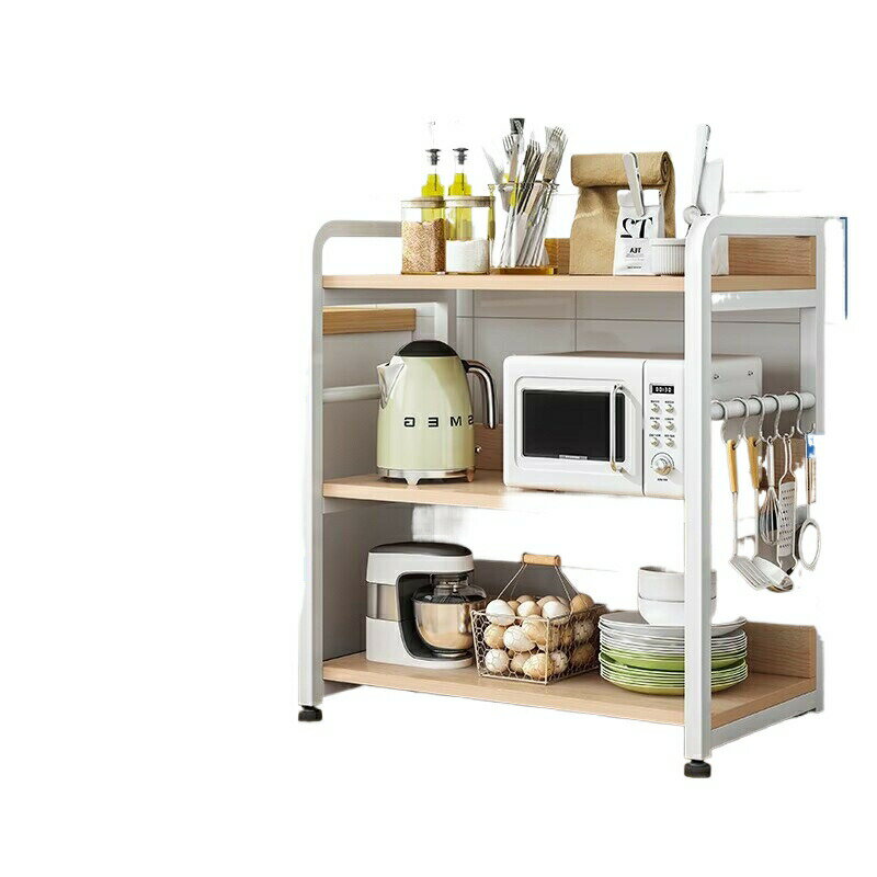 電子レンジラックキッチンラック家庭用キャビネット床から天井までの収納調味料多層鍋とボウルオーブン..