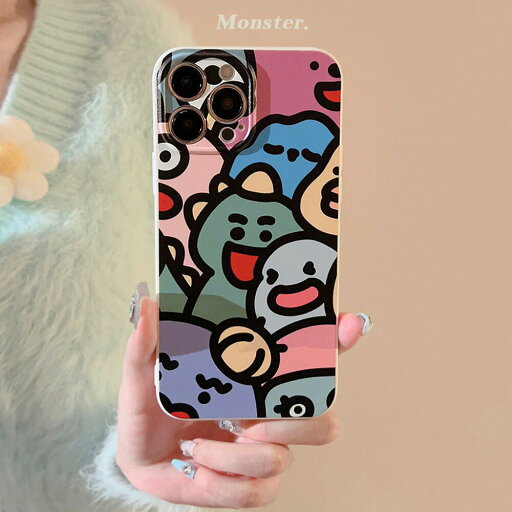 アップル15/14/13/12/11シリーズ用のクリエイティブでカートゥーン風で面白くてカラフルなモンスターシリコン製のスマホケース アップル15/14/13/12/11シリーズ用のクリエイティブでカートゥーン風で面白くてカラフルなモンスターシリコン製のスマホケース