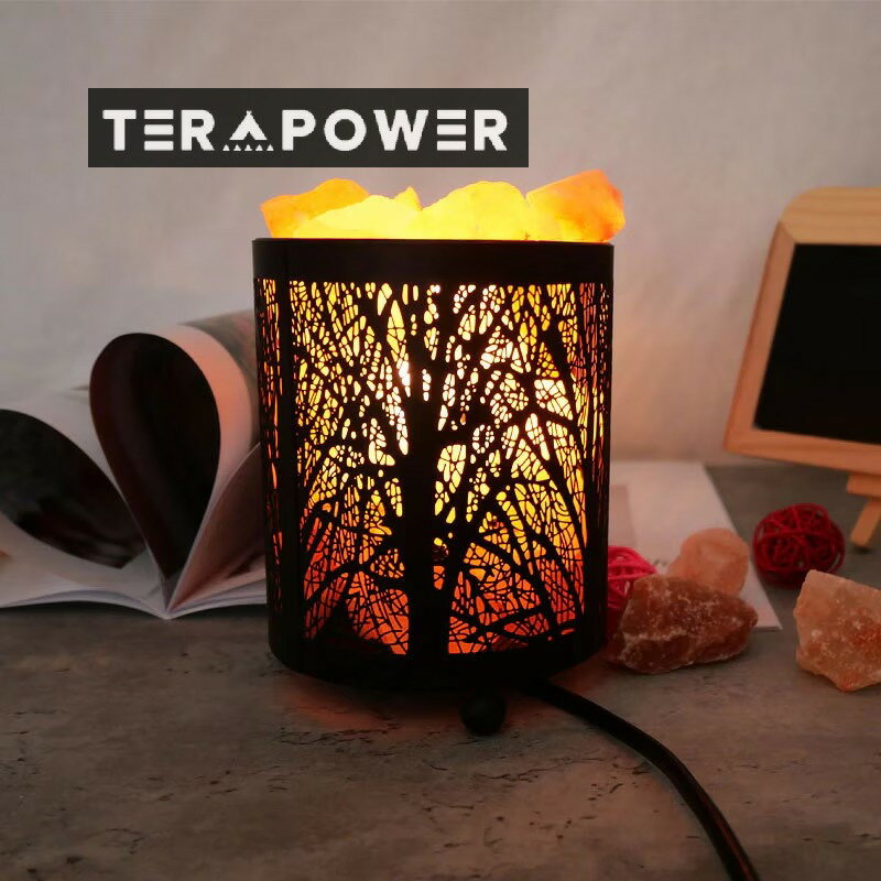 鉱石水晶塩灯鉄芸造形装飾台灯寝室ベッドサイド灯置物アロマ小夜灯