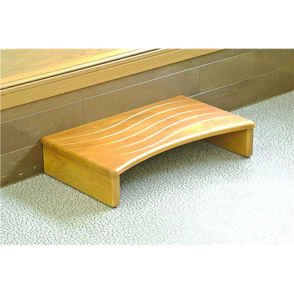 玄関床/玄関台 [幅：約60cm] 木製 アジャスター付き 靴収納可 ブラウン [完成品]