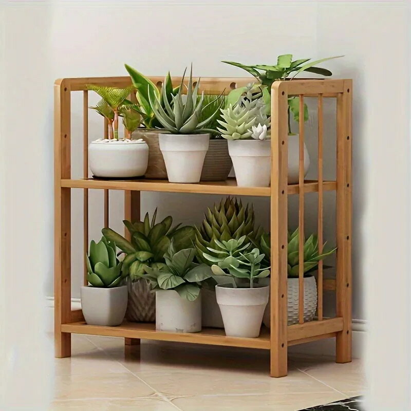 製の植物スタンド庭のプランター収納棚花の鉢台スタンド多層収納ラックリビングの装飾バルコニーガーデ..