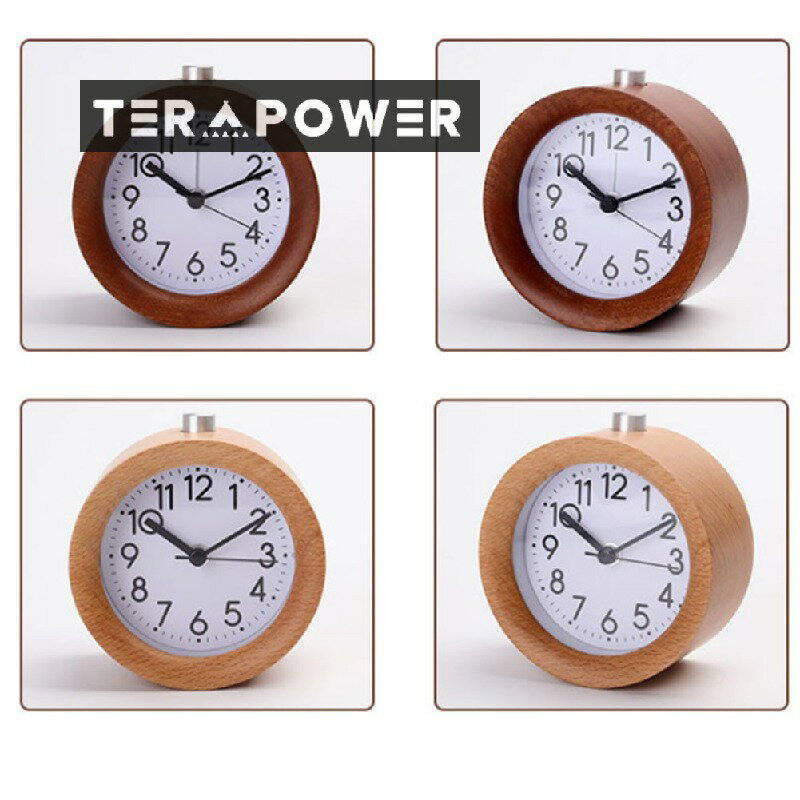 即納 天然木 手作り 木製 目覚まし時計 木目調 ナイトライト/二重アラーム アラーム 木製時計 置き時計 木目調 目覚まし時計 連続秒針 静か 静音 見やすい シンプル 北欧 雑貨 かわいい 引越し