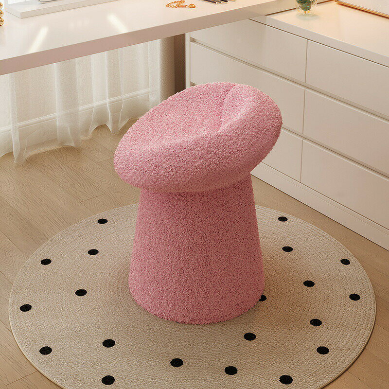 ドレッシングスツール 女の子の寝室のマニキュア 子羊のベルベット 家庭用キノコスツール インターネッ..