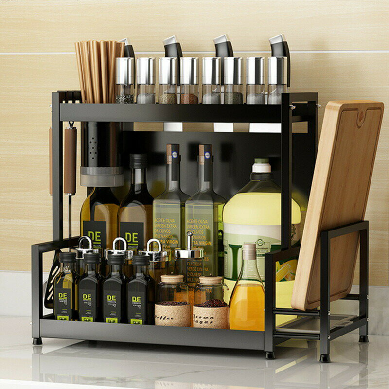 ステンレスキッチンドレッシング品ラック箸ナイフラック台面多機能調味用品家庭用大全収納ラック