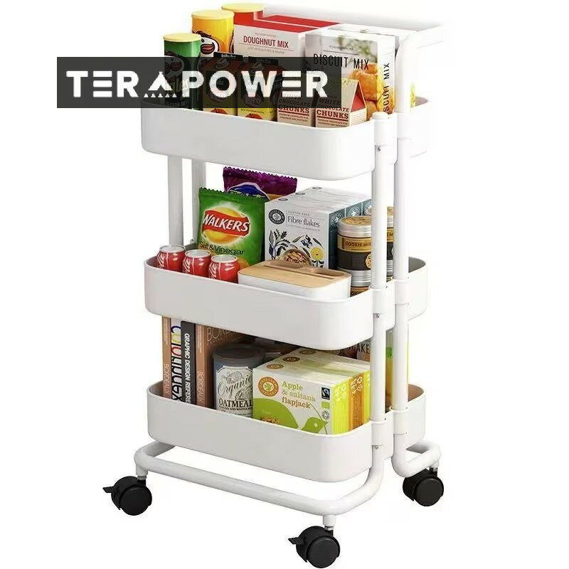 収納棚+ごみ箱キッチン収納キッチンワゴン 回転 多肉棚 バスケットトローリー ツールワゴン 天板 キャスター付き