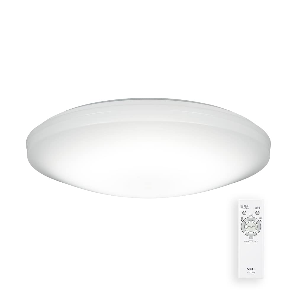 シーリングライト 適用畳数~8畳3800lm 昼光色（6500K）調光タイプ（主照明100％～10％ 5段階）常夜灯 ダイレクトリモコン