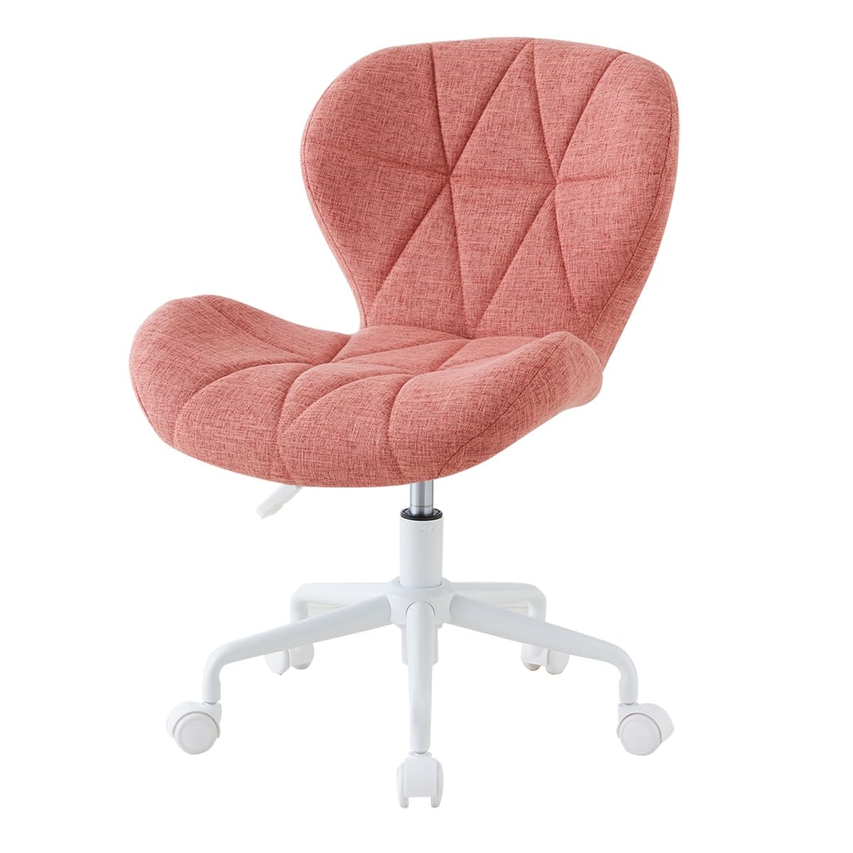 ブリリアント デスクチェア ベロア 白脚 回転 キャスター付き チェア オフィスチェア パソコンチェア かわいい インテリア アシェル (パウダーホワイト)