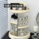 寝室 デスクトップ 回転可能 ネックレス 透明 収納 ボックス 鏡台 香水 スキンケア用品 物を置き 収納ケース(3)
