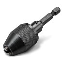 0.3-6.5mmドリルチャック 六角軸 ミニキーレスドリルチャック キーレス六角軸ドリルチャック電動ドリル用 ドリルチャックアダプター 全金属タイプドリルチャック 小型ドリルチャック 電動工具アクセサリー ブラック(3)