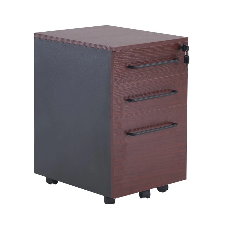 デスクワゴン サイドワゴン ラック キャスター付きナチュラル 大容量 3段 収納 オフィスワゴン 3段オールロック