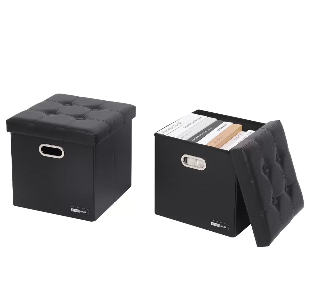 スペースメイドクリエイト フェイクレザーストレージボックス 2個セット