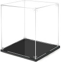 フィギュアケース アクリルケース 高強度接続構造 より頑丈 両用台座 大型 コレクションケース 防汚れ 手袋 クリーニング( 台座黒+ミラー付き台座, 幅25x奥行25x高さ25cm)