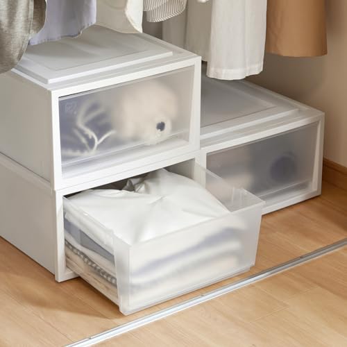 アイリスオーヤマアイリスオーヤマ ネスティングボックスチェスト 3個セット ホワイト/クリア