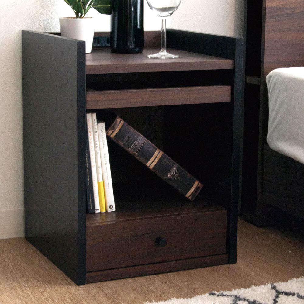 スライドトレー付 サイドテーブル ベッドジャック コンセント ベッドサイドテーブル ナイトテーブル サ..