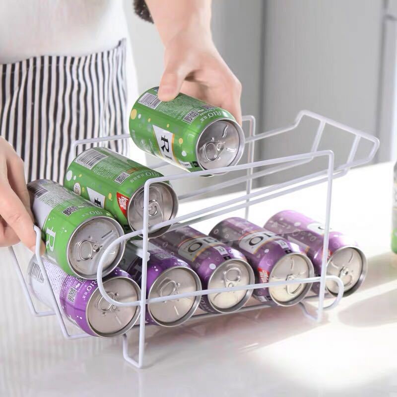 キッチン収納ラック2層家庭用デスクトップビールラックコークスラック冷蔵庫缶ローリング収納ラック