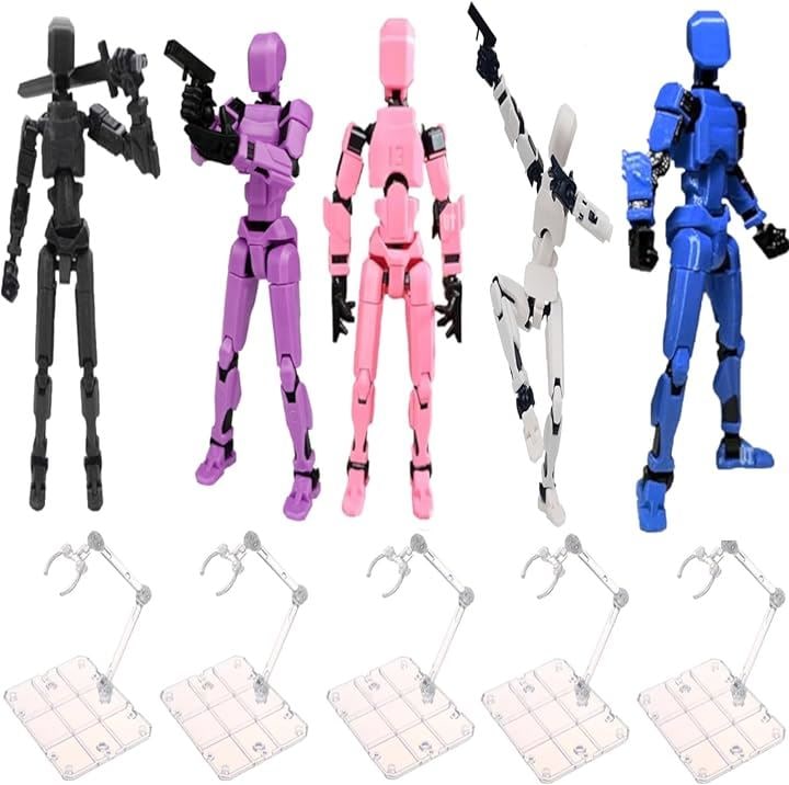 デッサン 人形 ディスプレイスタンド アクションフィギュア( 黒紫白青ピンク)