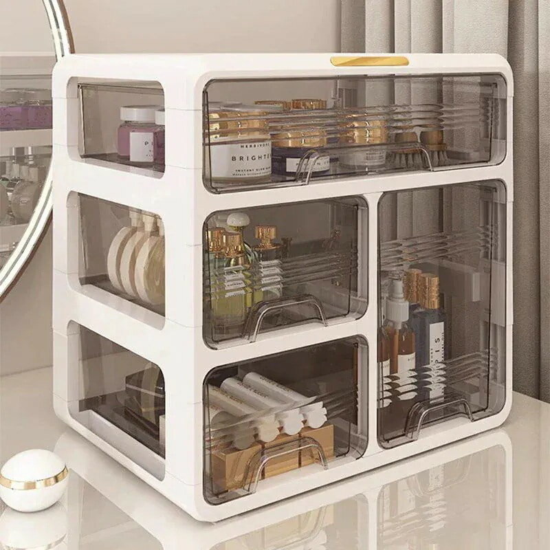 クリア 大容量 引き出し式 化粧品 収納 ボックス デスクトップ スキンケア用品 整理し メイクボックス